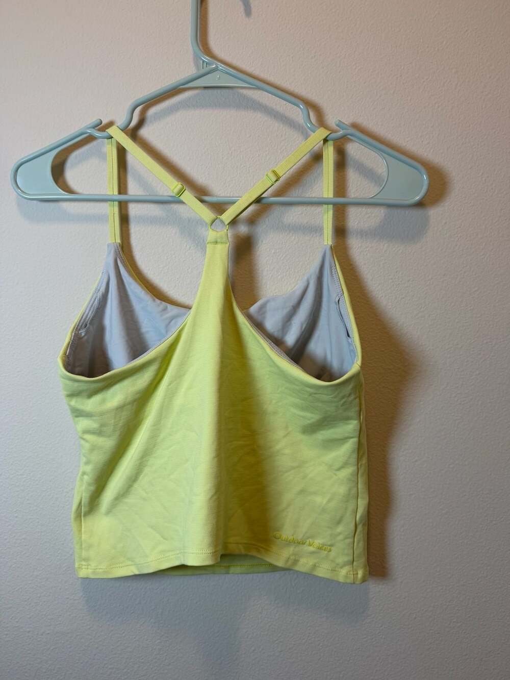 Outdoor Voices Yellow Built-in Bra Active Strappy Tank Top Size M - Picture 2 of 4